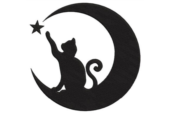 Black Cat on Moon: A Stellar Addition to Your Craft Fair