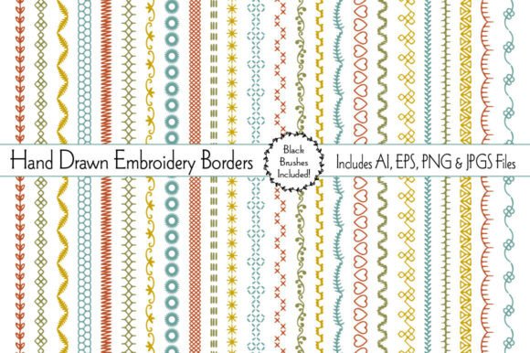 Charming Hand Drawn Embroidery Borders