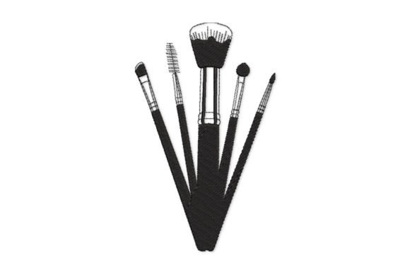 Cosmetics MakeUp Brushes: A Stylish Embroidery Design