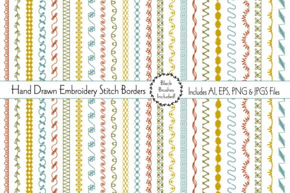 Explore Hand Drawn Embroidery Stitch Borders