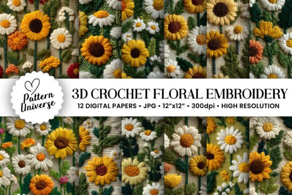 Exploring 3D Crochet Floral Embroidery Patterns