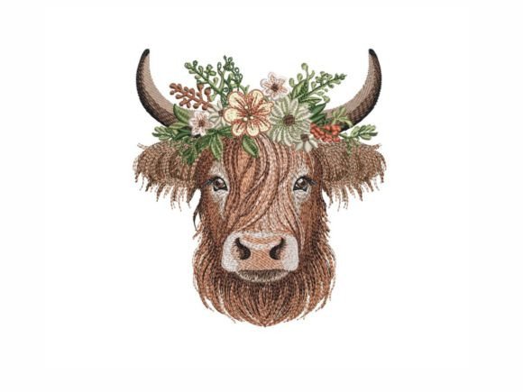 Highland Cow: A Charming Addition to Embroidery Gifts
