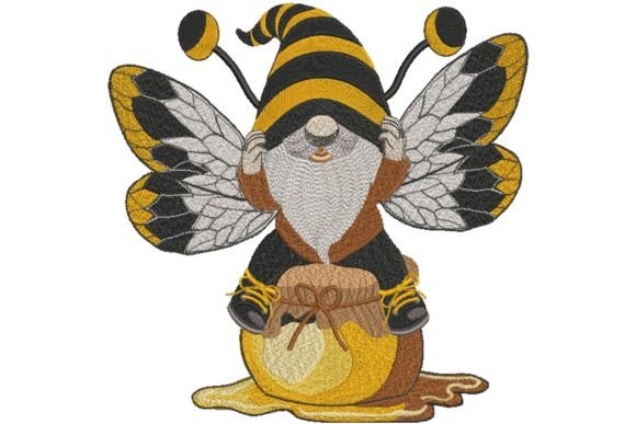 Honey Bee Gnome: A Charming Addition to Your Embroidery