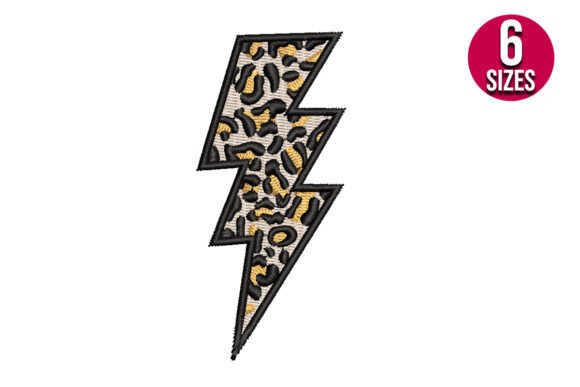 Leopard Print Lightning Bolt: A Bold Embroidery Choice