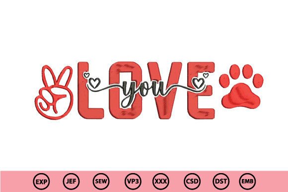 Love Embroidery Design: A Valentine's Delight