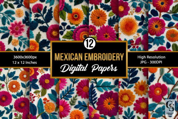 Mexican Flowers for Festive Embroidery