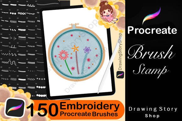 Review of 150 Procreate Embroidery Brushes